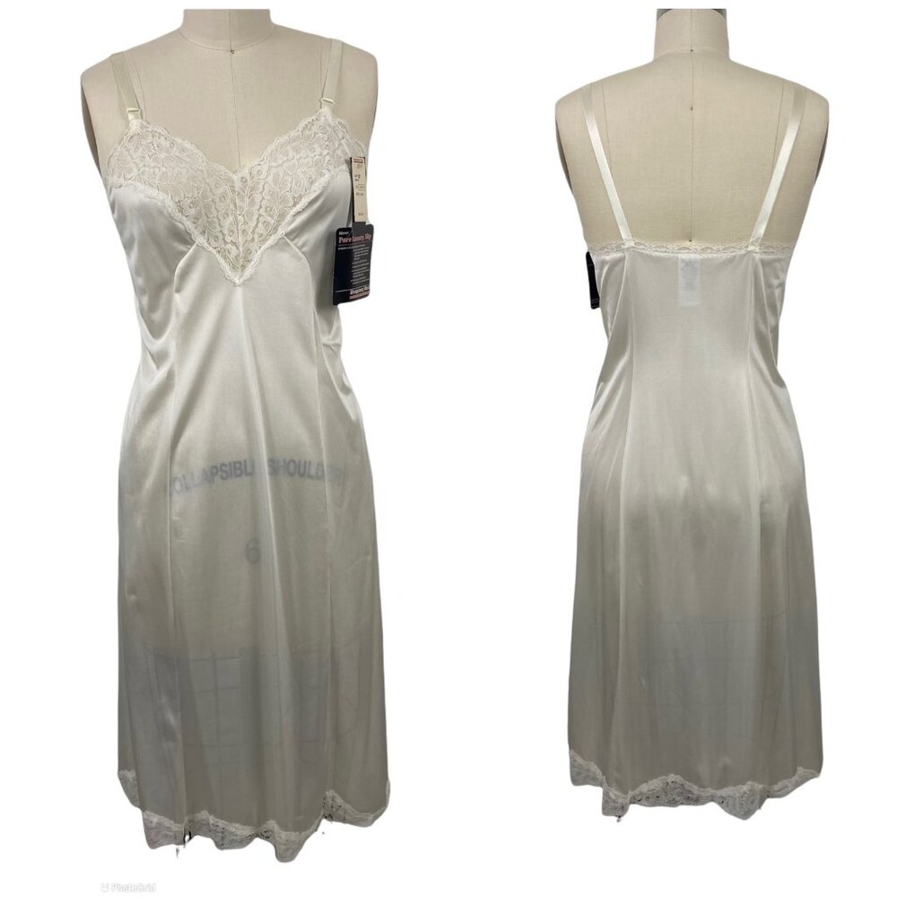 Vintage Pure Luxury New White nigh slip dress Lace detail Made in USA  sz 10/32